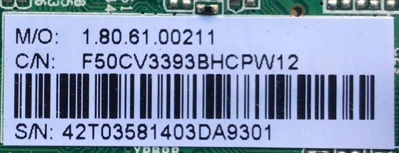 MAIN PARA TV ELEMENT / NUMERO DE PARTE F50CV3393BHCPW12 / CV3393BH-CPW / 42T03581403DA9301 / LTE40309 / DISPLAY LCS400HJ01-801 / MODELO ELEFT406 - Imagen 4